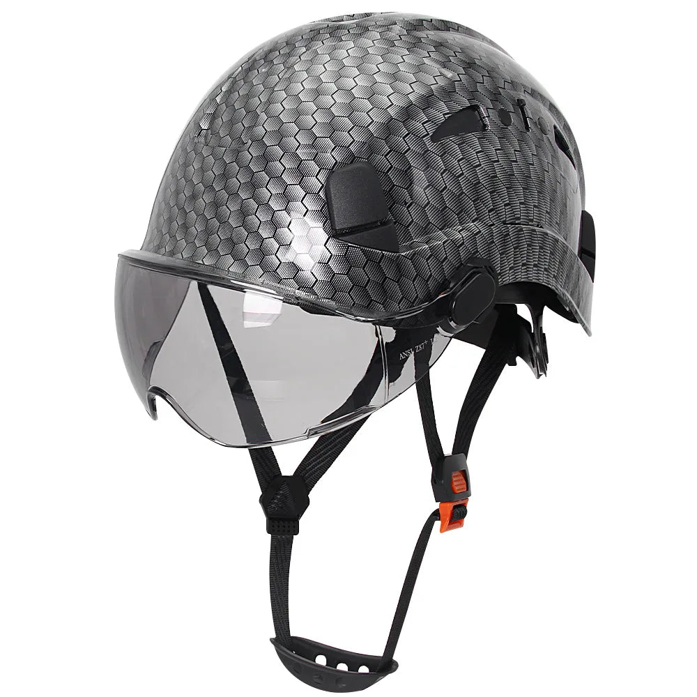Vented construction safety helmet with built-in visor – image 40