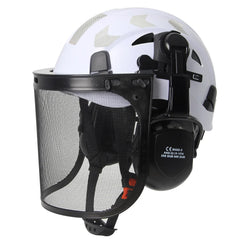 Forestry safety helmet with full face mesh shield and earmuffs – image 13
