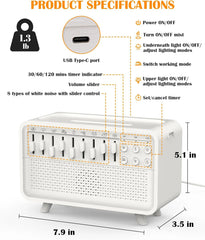 Bluetooth White Noise Machine with Aroma Diffuser, Humidifier & Night Light by Snagg A Diffuser