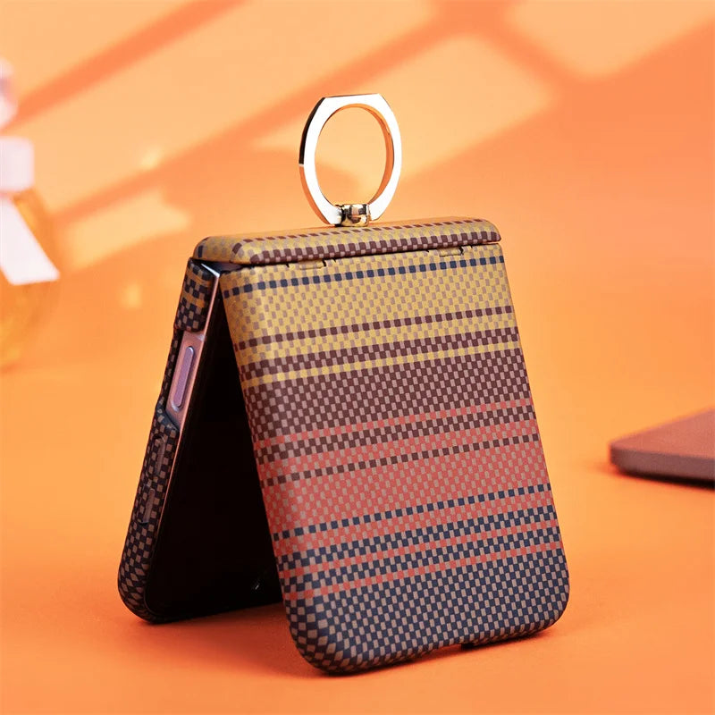 Carbon Fiber Texture Magsafe Case For Samsung Galaxy Z Flip 7 6 5 by Snagg A Phone Case