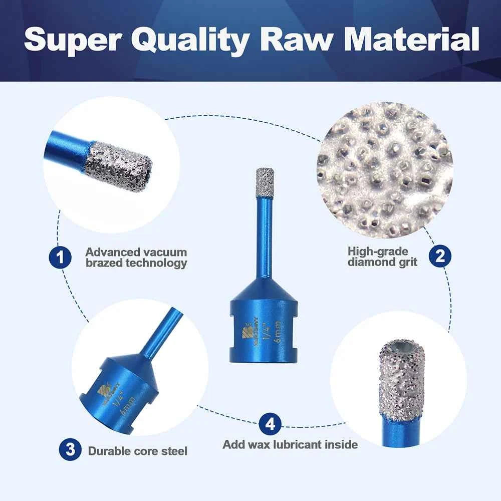 Vacuum Brazed Diamond Core Drill Bit & Heavy Duty Hole Saw for Granite, Porcelain, and Ceramic