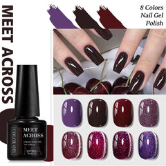 Professional 9 Piece Autumn Magnetic Purple Gel Collection – HEMA & TPO Free Reflective Nail Art System