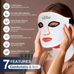 Silicone LED Face & Neck Mask – 7 Color Wireless Photon Light Therapy Device