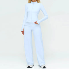 Women's 2/3-Piece Long Sleeve Yoga Set | High Waist Leggings Sports Bra Tracksuit Gym Activewear