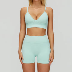 Women's 2/3-Piece Seamless Yoga Set | Gym Workout Suit Fitness Bra Crop Top Long Sleeve Leggings
