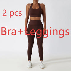 Women's 2/3-Piece Soft Breathable Yoga Set | High Waist Fitness Gym Suit Tracksuit Workout Clothes