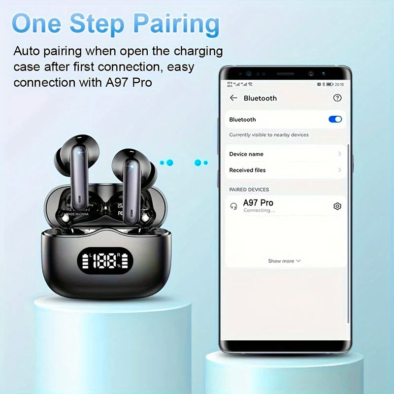 ANC Wireless Earbuds – Bluetooth 5.3 TWS Earphones with 40dB Noise Cancelling by Snagg An EarBud