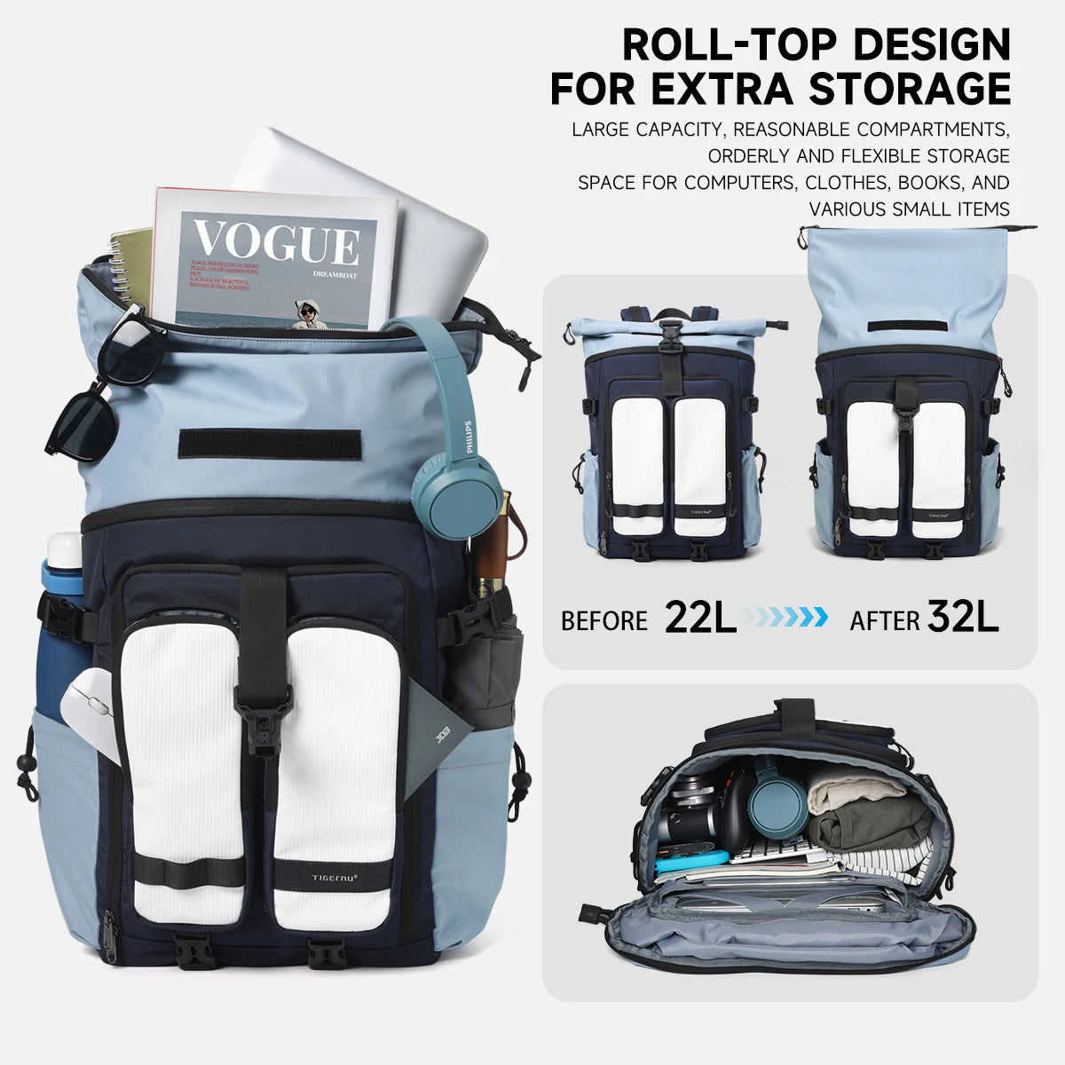 Expandable Waterproof Backpack by Snagg A Backpack
