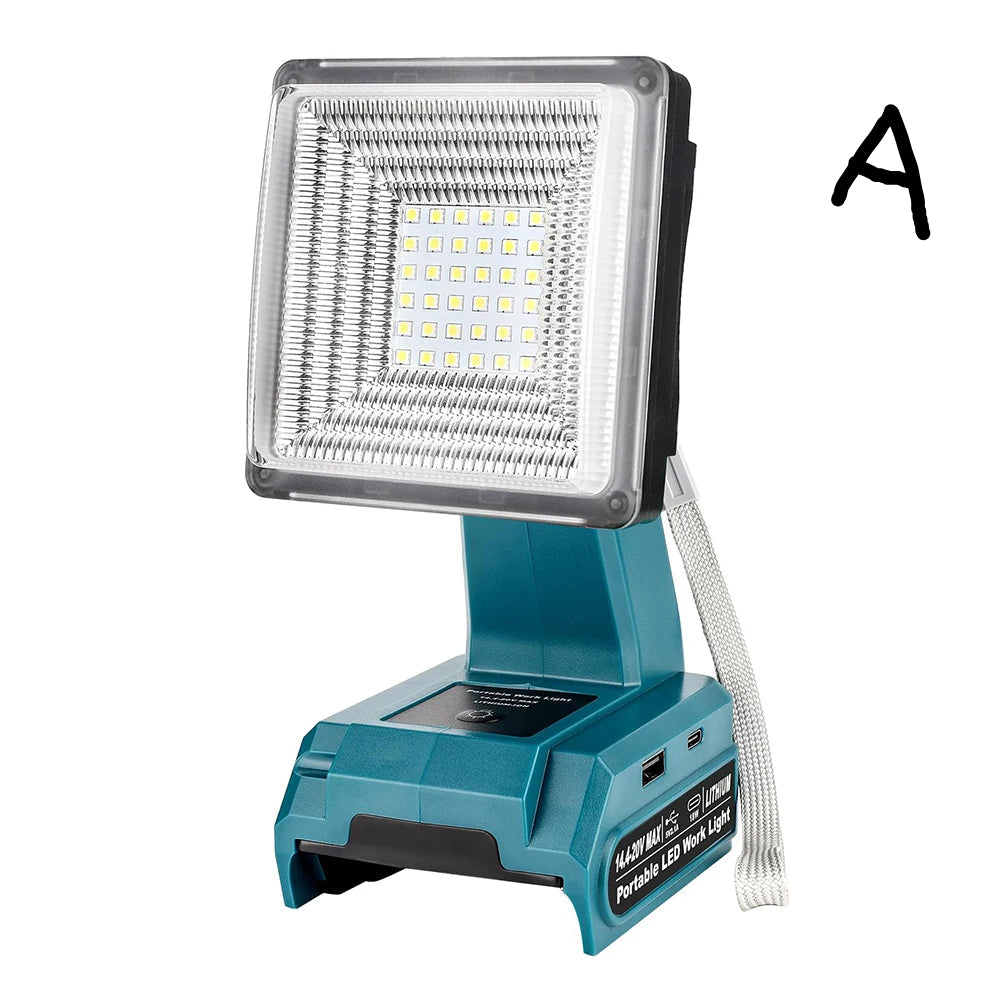 Cordless LED Work Light Compatible With Makita 18V LXT Battery - A - Spotlight