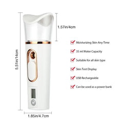 Nano Spray Facial Steamer – Portable Hydrating Mist & Skin Care Humidifier