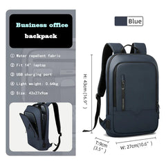 Slim Waterproof Business Backpack 15.6" with USB Charging Port