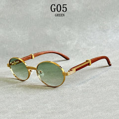 Luxe Oval Wooden Sunglasses by Snagg A Shades
