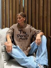 The Devils Mood Print Womans Streetwear T-Shirt