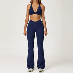 Women's 2-Piece Yoga Tracksuit | Push-Up Bra & High Waist Leggings Gym Fitness Sportswear