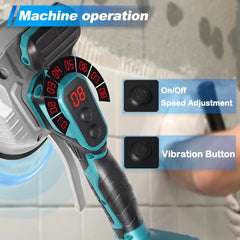 Cordless 8 Speed Tile Tiling Machine - 18,000 RPM High Frequency Vibration Leveling Tool Compatible With Makita 18V Battery