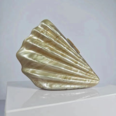Shell Brown Acrylic Marble Box Clutch by Snagg It Purses