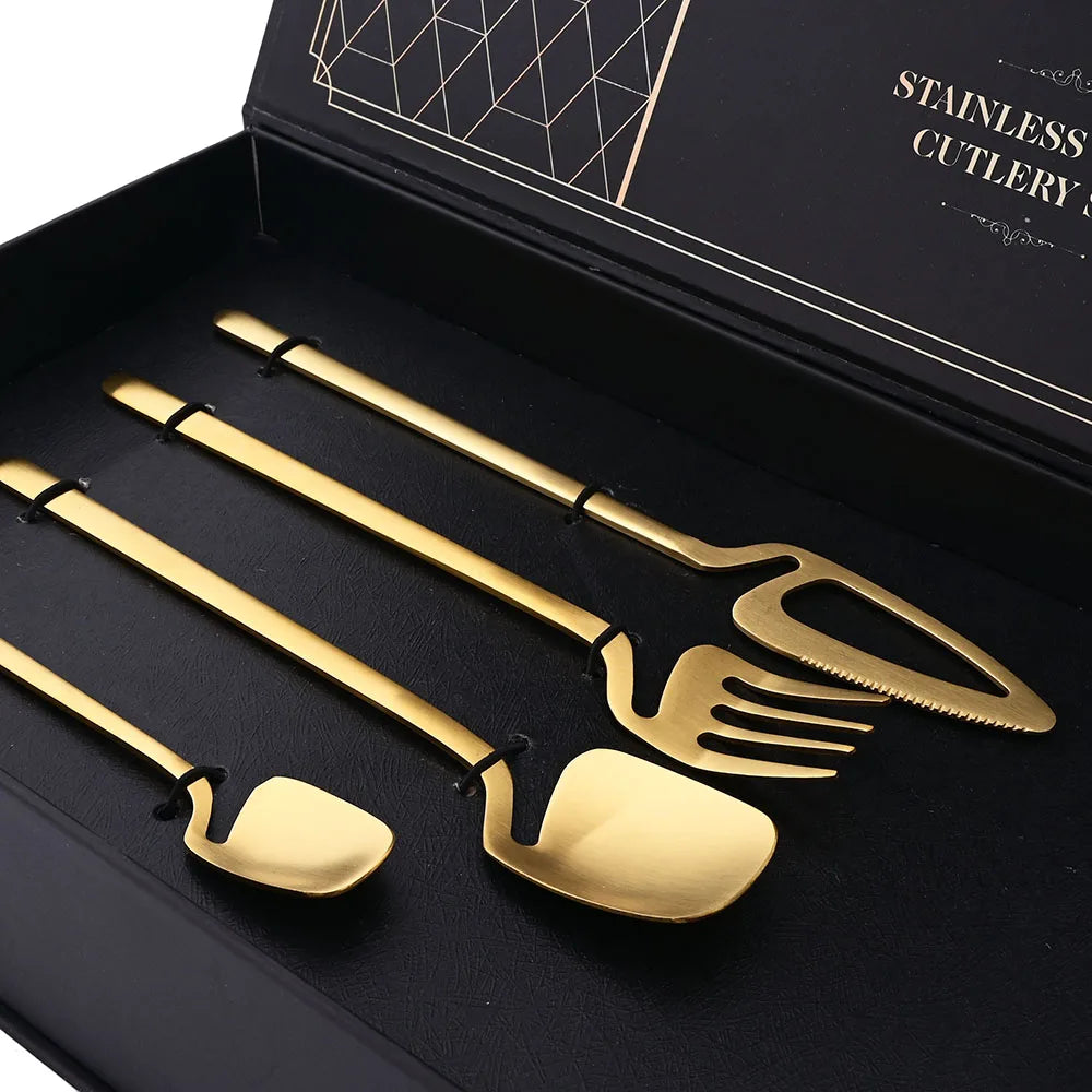 32pcs Black Matte Cutlery Set by Snagg A Dinnerware