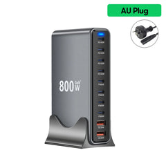 1000W GaN 10-Port USB-C Desktop Charging Station | PD3.1 Fast Charger for iPhone Samsung Laptop