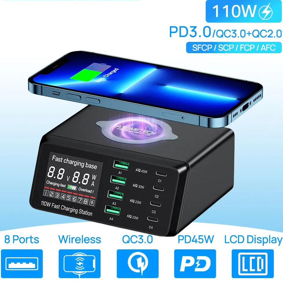 Multi-Port Fast Charging Station with PD & QC3.0 Quick Charge by Snagg A Charging Station