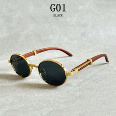Luxe Oval Wooden Sunglasses by Snagg A Shades