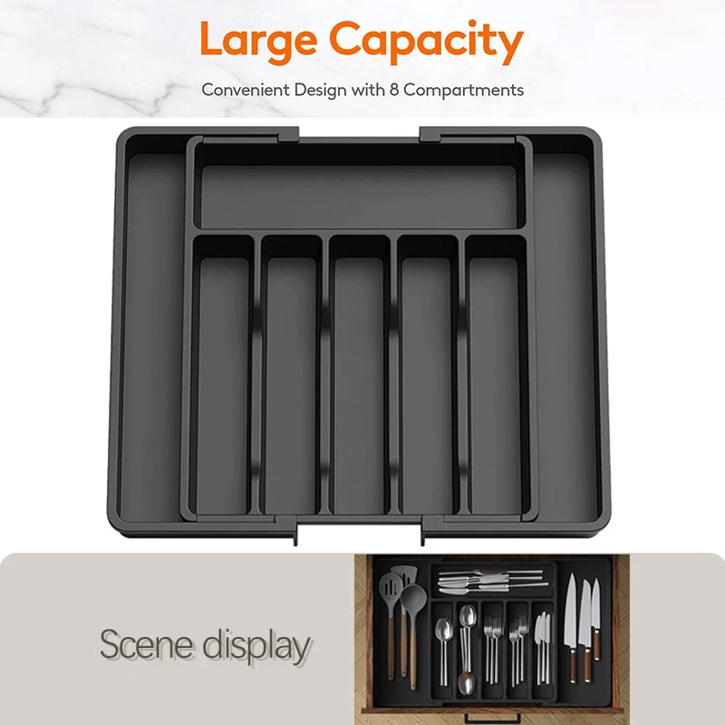 Expandable Cutlery Drawer Organizer by Snagg A Tray