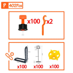 Tile Leveling System Kit 51–402pcs | Floor & Wall Tile Clips Spacers Leveler for Porcelain Ceramic