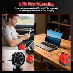 Car/Vehicle Refrigerator Power Supply Compatible With Milwaukee/Dewalt/Makita 18V Batteries