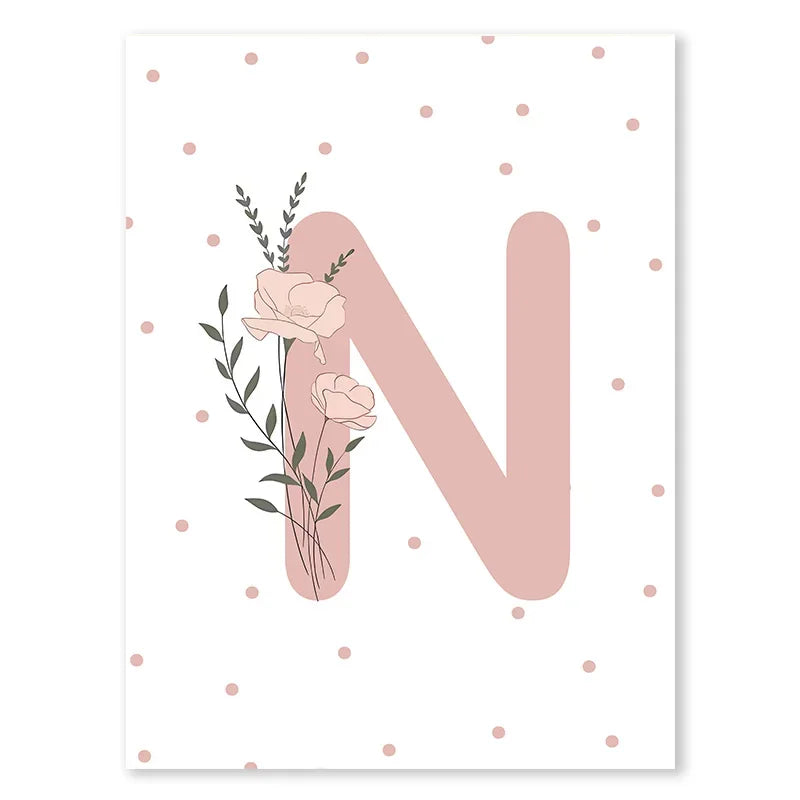 Pink Butterfly And Letters Wall Art by Snagg A Print