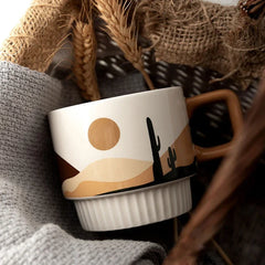 Retro Ceramic Coffee Cup Hand Grip Mug For Home Use Gift by Snagg A Cup