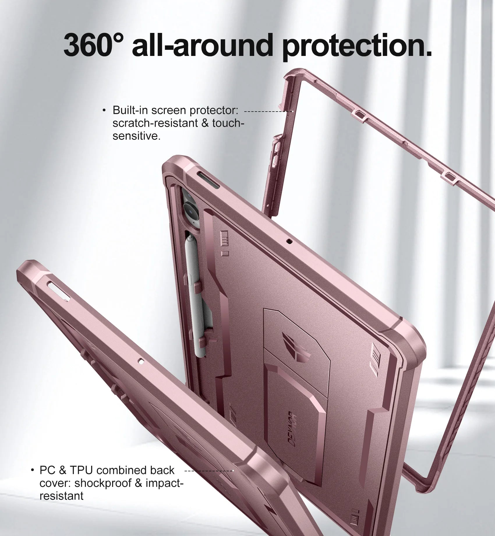 Heavy Shockproof Full Body Protective Cover WithBuilt in Screen Protector For Samsung Galaxy Tab S9 FE by Snagg A Tab Case