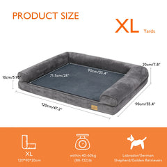 Orthopedic Pet Mattress with Bolster Sides & Washable Cover by Snagg A Pet Bed