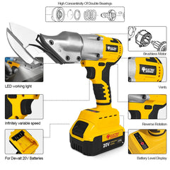 Brushless Electric Scissors With Adjustable Speed Power Tool for Dewalt 20V Battery