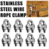 Waterproof Stainless Steel U-Shaped Cable Clamps 1–10mm | Wire Rope Fixing Clips Sling Fastener 1–50pcs