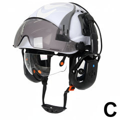 Safety Helmet With Bluetooth Earmuffs Double Visors Reflective Stickers by Snagg A Safety Helmet