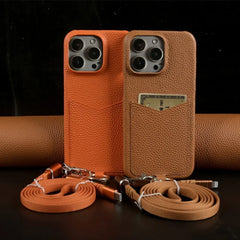 Multifunctional Leather Crossbody Case For iPhone 16 Pro Max / Series