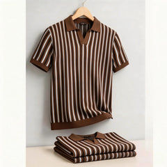 Men's "Ice Silk" Stripe Polo | 2026 Cooling Touch Summer Essential