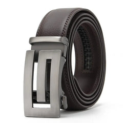 Luxury Men’s Automatic Leather Belt — Genuine Leather Adjustable Strap (110–130cm)
