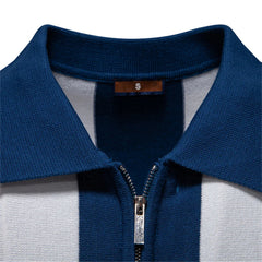 Men's Striped Contrast Panel Polo | 2026 Summer Social Casual Essential