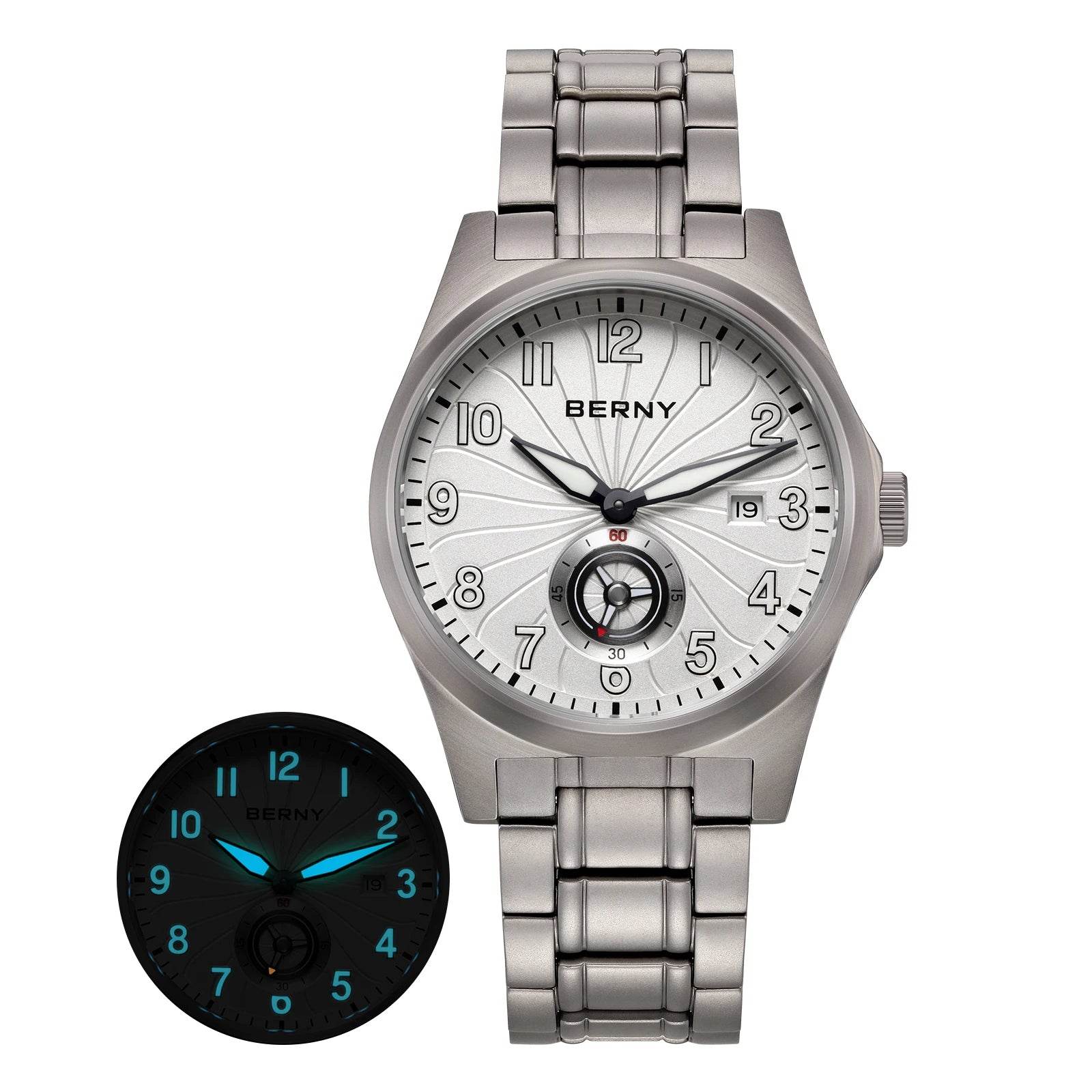 BERNY Titanium Automatic Watch – Full Titanium Strap | Seagull ST1731 | 10ATM Waterproof - SnaggIt