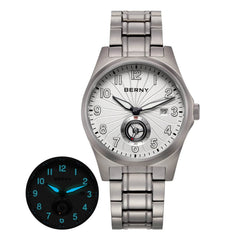 BERNY Titanium Automatic Watch – Fluororubber Strap | Seagull ST1731 | 10ATM Waterproof - SnaggIt