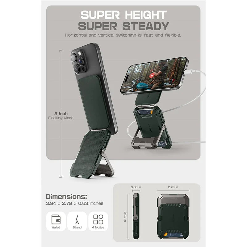 MagSafe Compatible Magnetic Tripod Phone Stand with Card Holder by Snagg A MagSafe Wallet