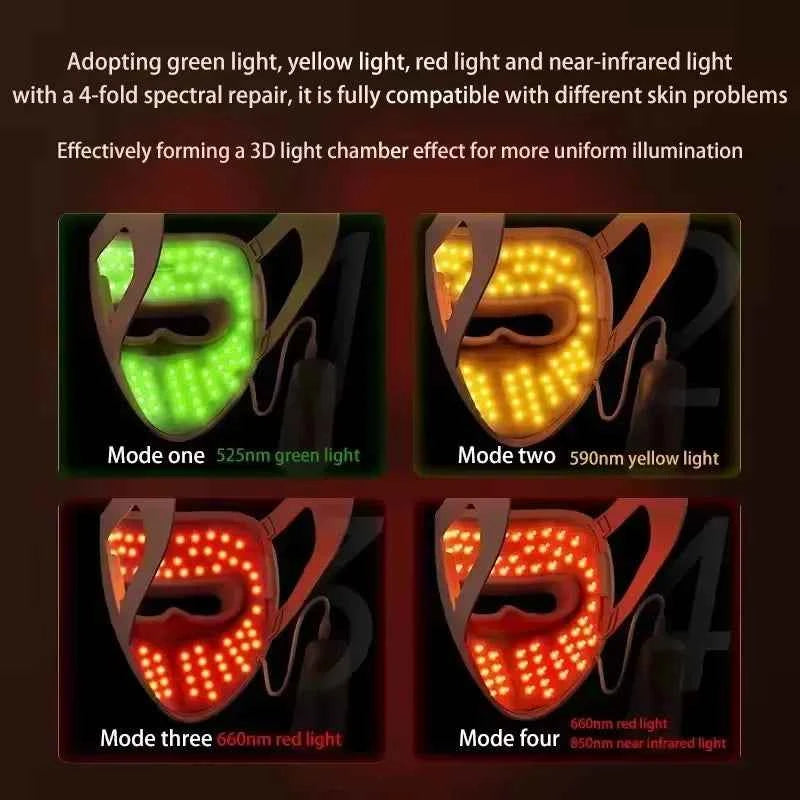 Red Light Therapy LED 4 Colors Facial Mask