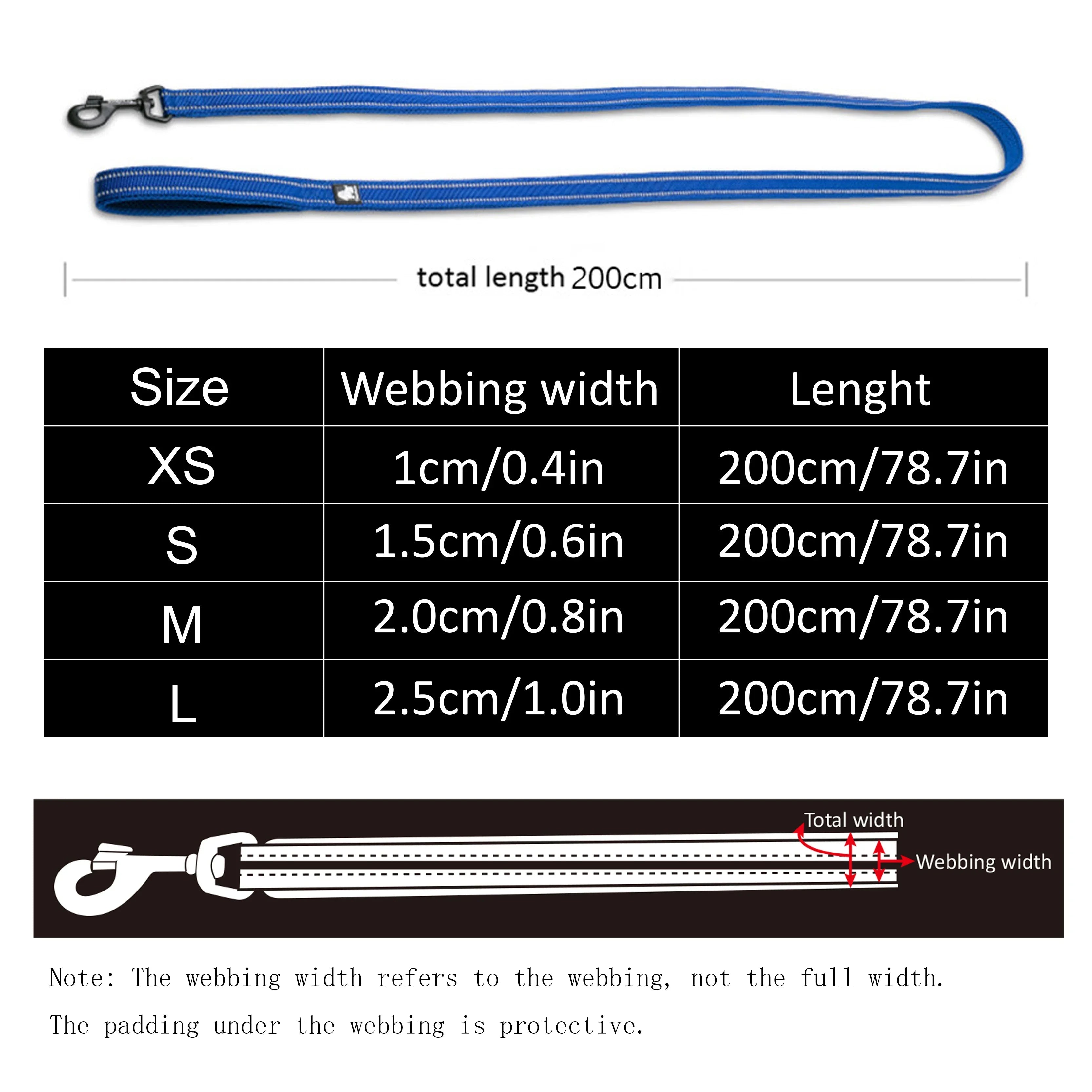 Soft Padded Reflective Dog Leash by Snagg A Leash
