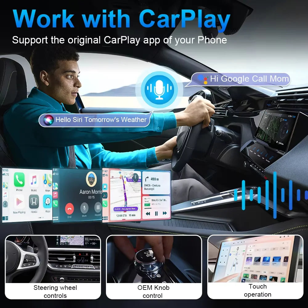 2 in 1 Wireless CarPlay & Android Auto Adapter by Snagg A Car Adapter