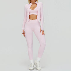 Women's 2/3-Piece Seamless Yoga Set | Gym Workout Suit Fitness Bra Crop Top Long Sleeve Leggings
