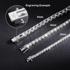 D Color VVS1 Full Moissanite Tennis Bracelet — 925 Sterling Silver, 18K Gold Plated