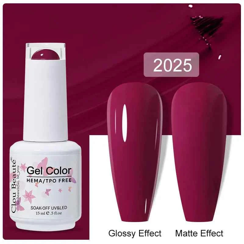 Professional 15ml HEMA & TPO Free Gel Polish – High-Performance Red & Multi Tone Semi Permanent Varnish