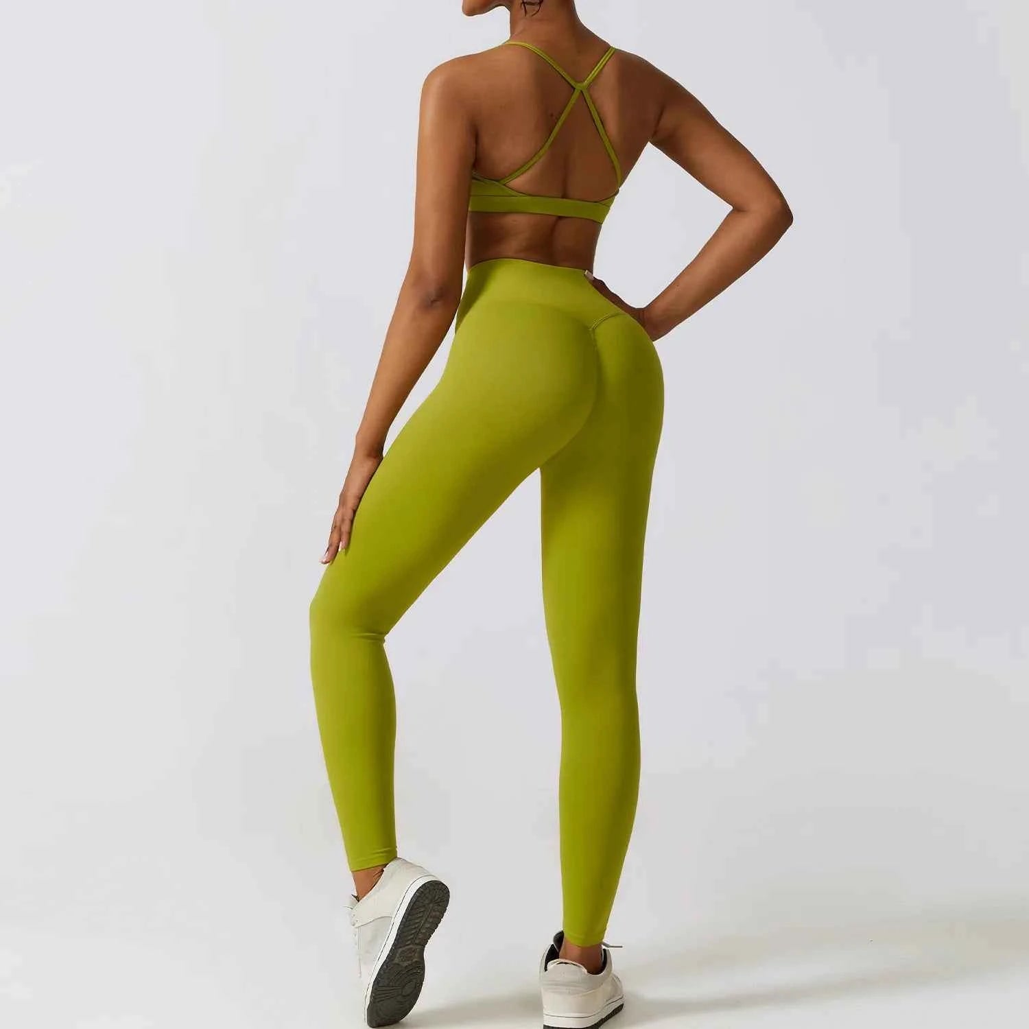 Women's 2/3-Piece Yoga Suit | Fitness Bra Crop Top Long Sleeve Gym Legging Athletic Sportswear