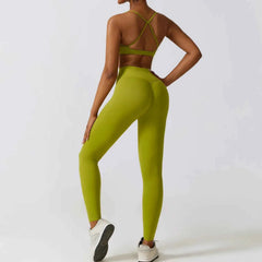 Women's 2/3-Piece Yoga Suit | Fitness Bra Crop Top Long Sleeve Gym Legging Athletic Sportswear