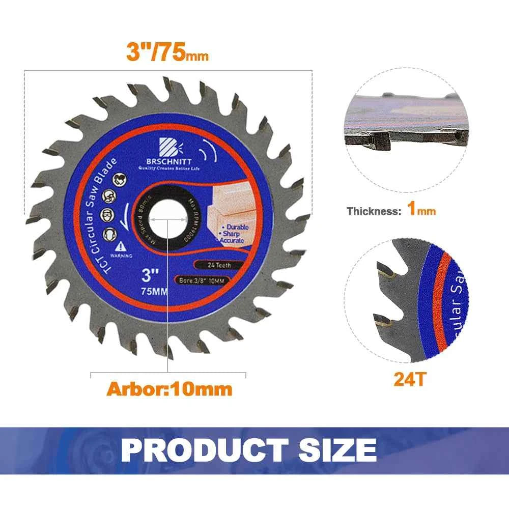 Carbide Tipped Mini Saw Blades | 75mm & 85mm Precision Cutting Discs